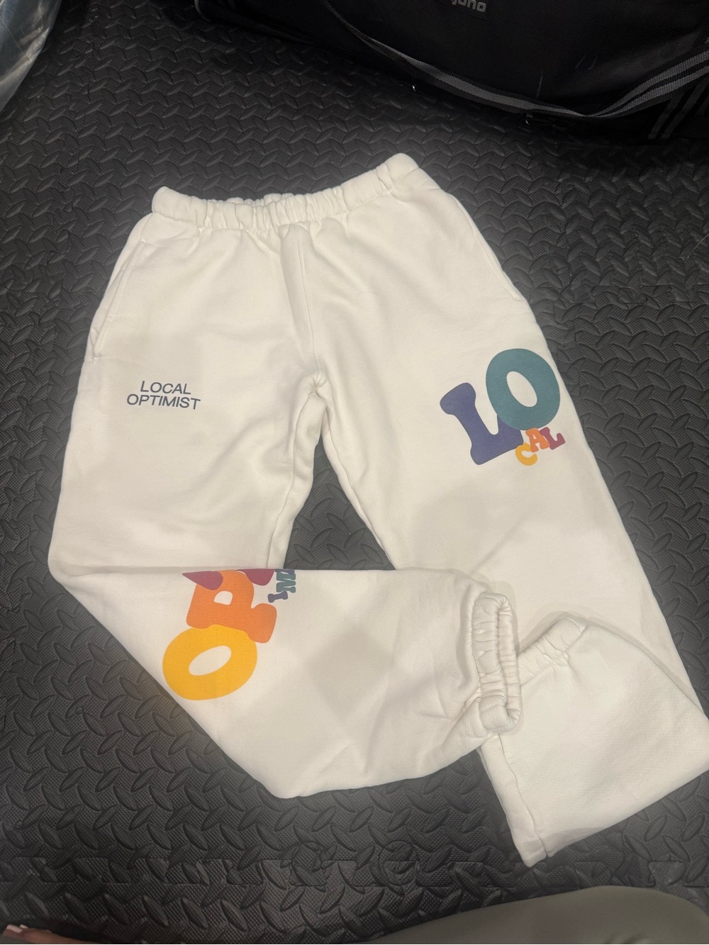 Madhappy White "Local Optimist" Graphic womens Sweatpants